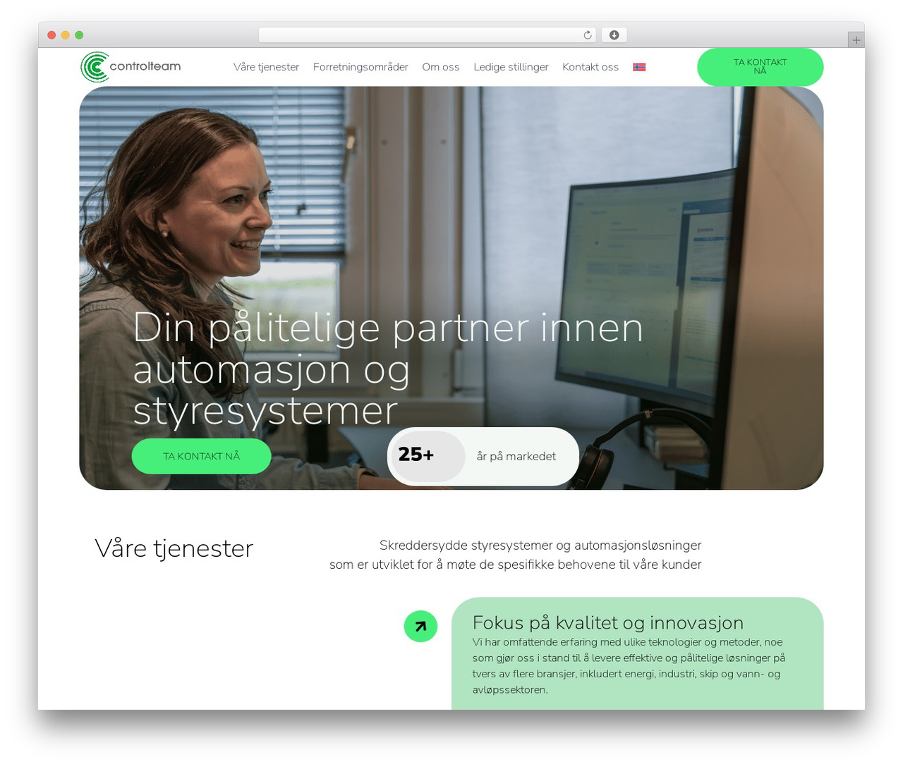 WP theme Hello Elementor - controlteam.no
