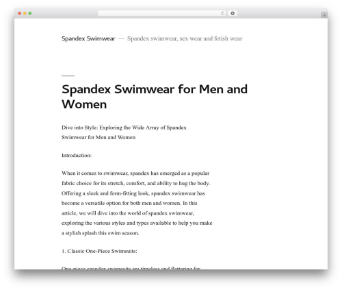 WordPress template Twenty Nineteen - spandexswimwear.com