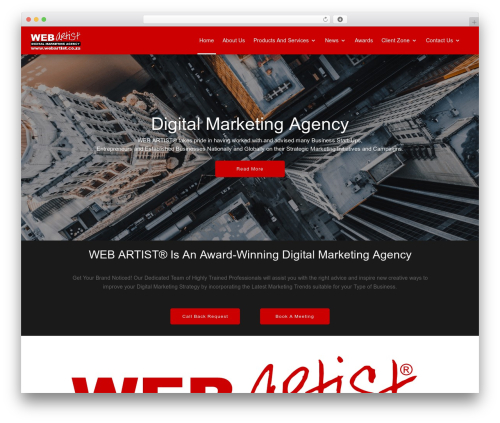 Divi theme WordPress - webartist.co.za