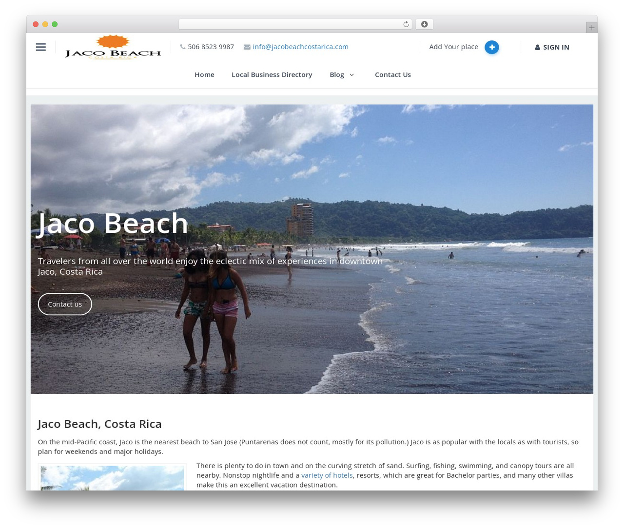 WordPress theme DirectoryEngine - jacobeachcostarica.com