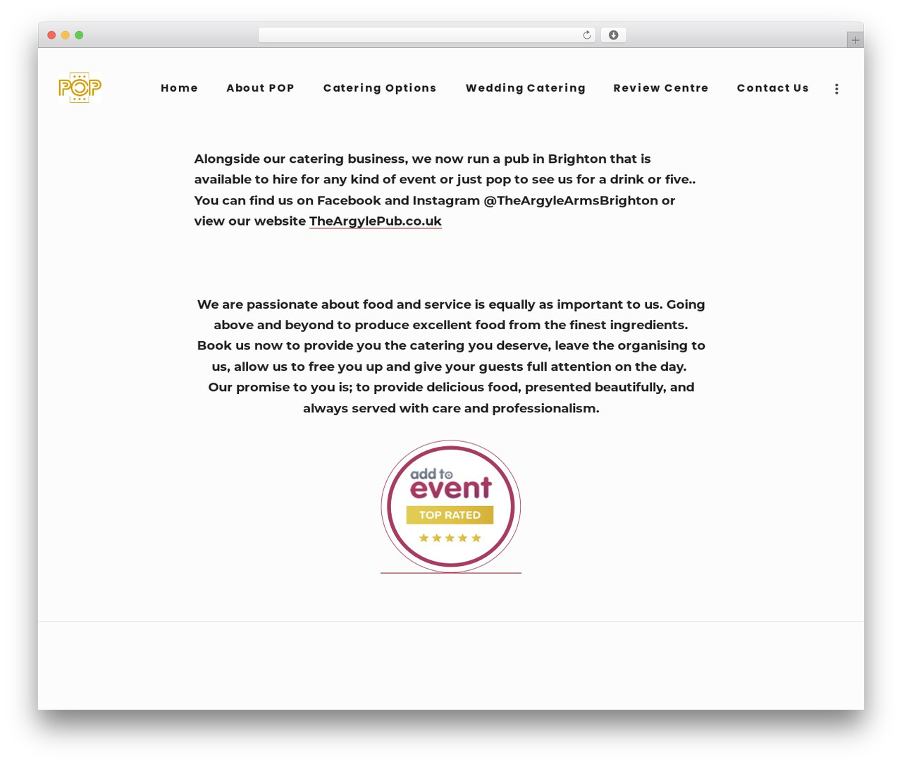 Bayleaf WordPress theme - pop-catering.com
