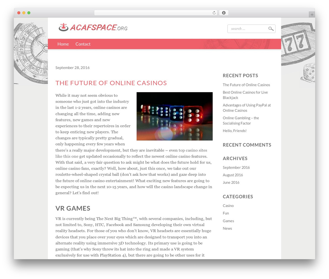 Elucidate WordPress theme - acafspace.org
