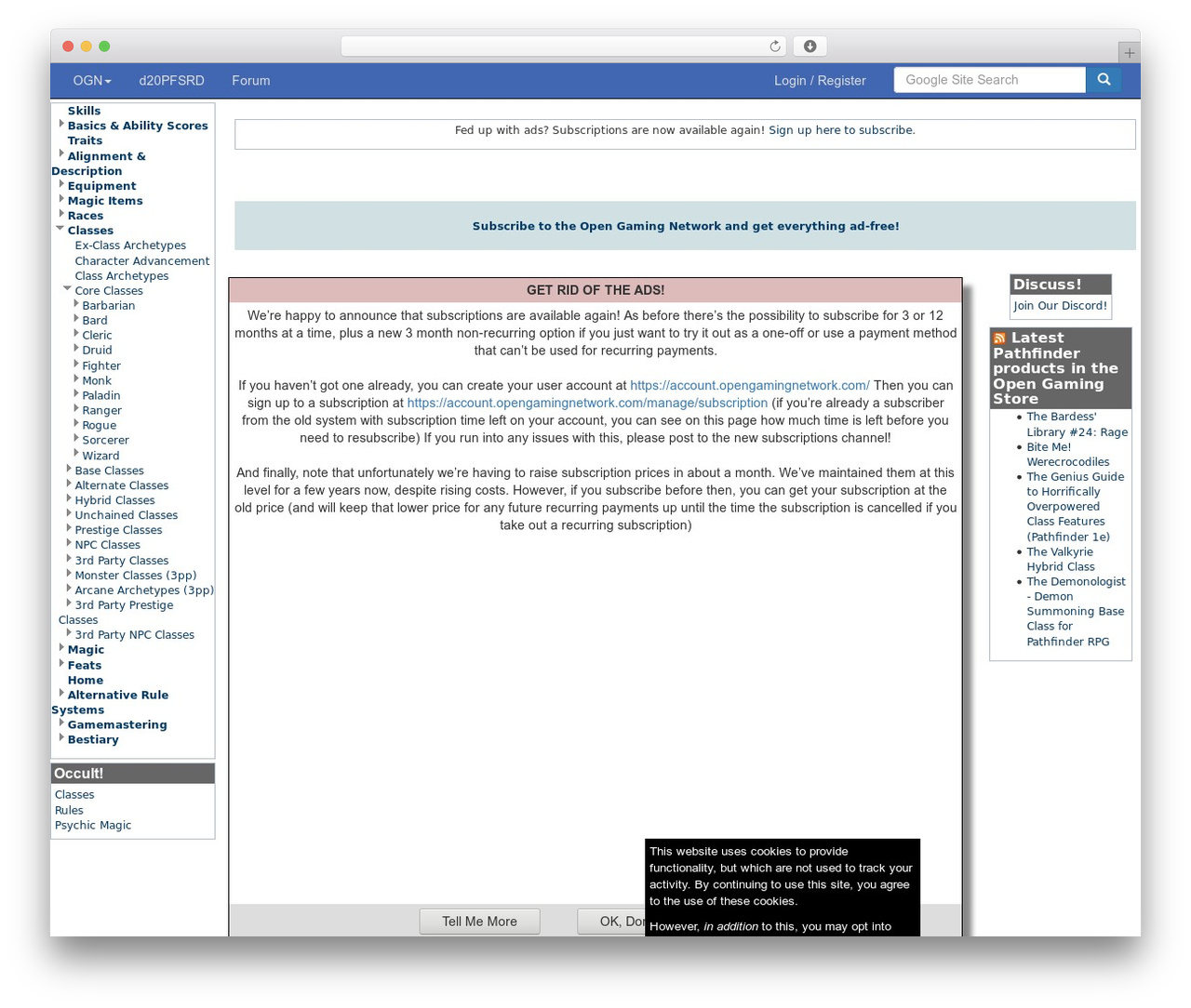 QuickStrap WordPress theme - d20pfsrd.com QuickStrap WordPress theme - d20pfsrd.com