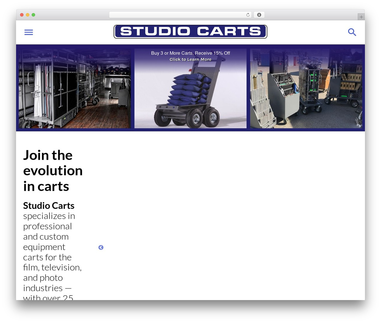 Studio Carts WordPress gallery theme - backstagecarts.com Studio Carts WordPress gallery theme - backstagecarts.com