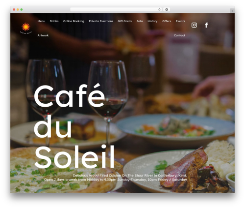 Alligator menu popup WordPress plugin - cafedusoleil.co.uk