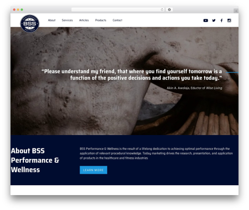 BSS Performance & Wellnesss WordPress theme - bssperformanceandwellness.com