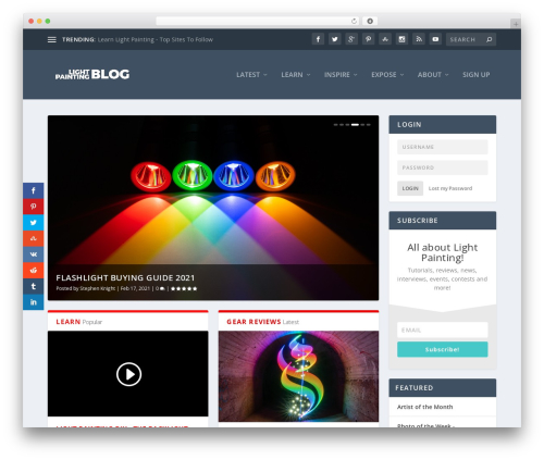 Extra WP theme - lightpaintingblog.com