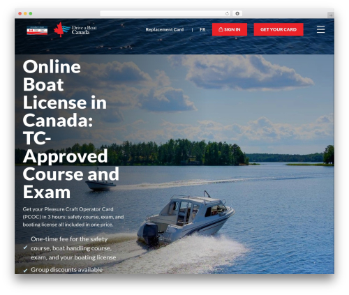 Safe Boating WordPress theme design - driveaboatcanada.ca