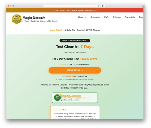 Hovercraft WordPress theme - magicdetox.com