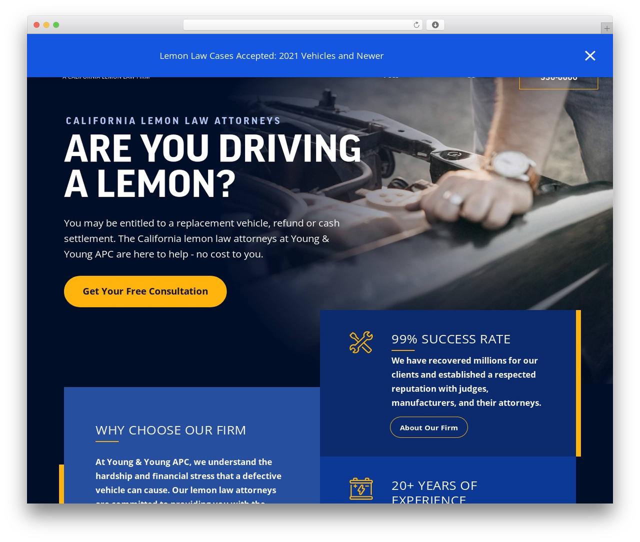 WordPress theme Lemon - lemonlawprotector.com