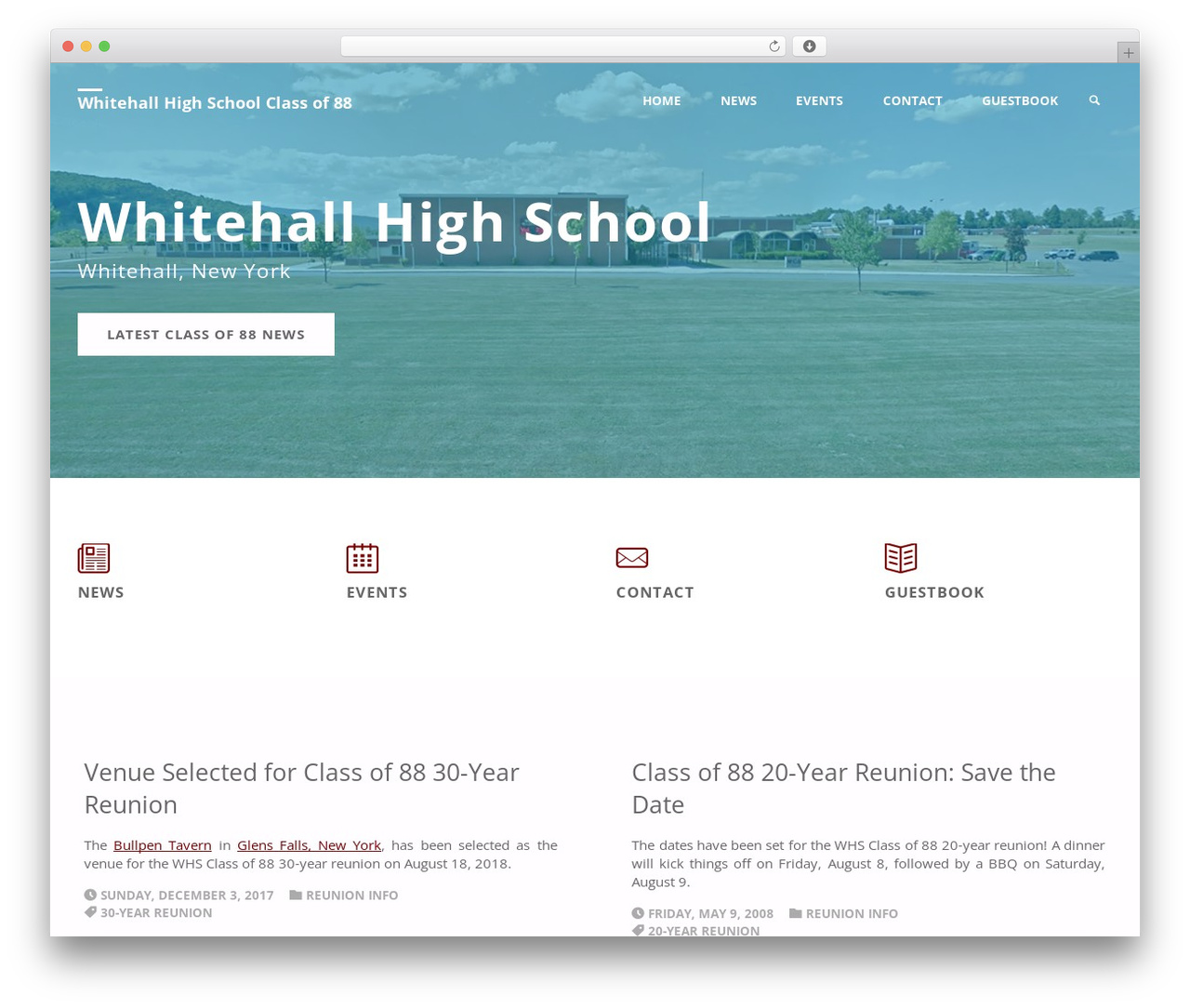 Class88 WordPress theme - whitehallclassof88.com