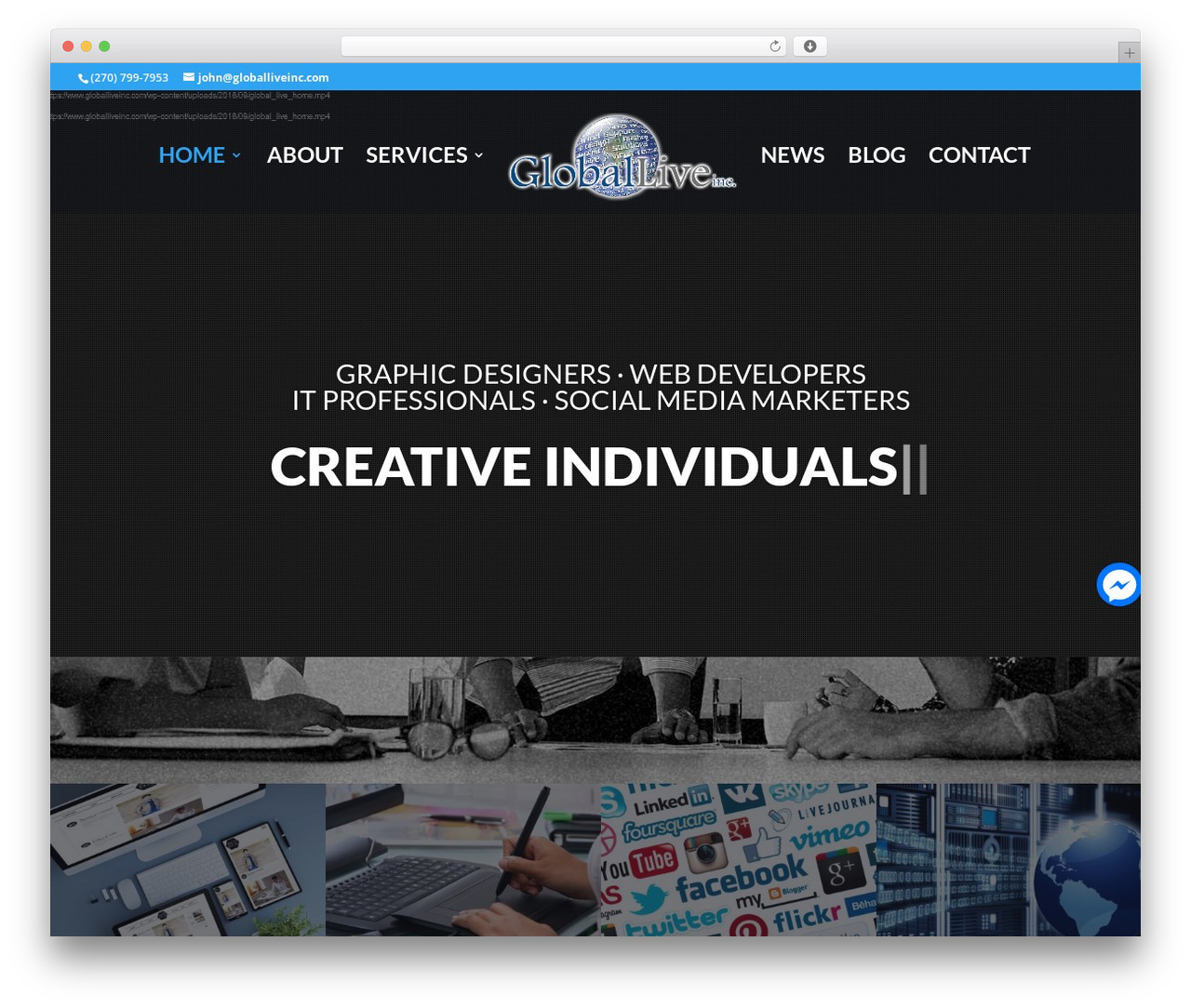 Divi WordPress theme - globalliveinc.com
