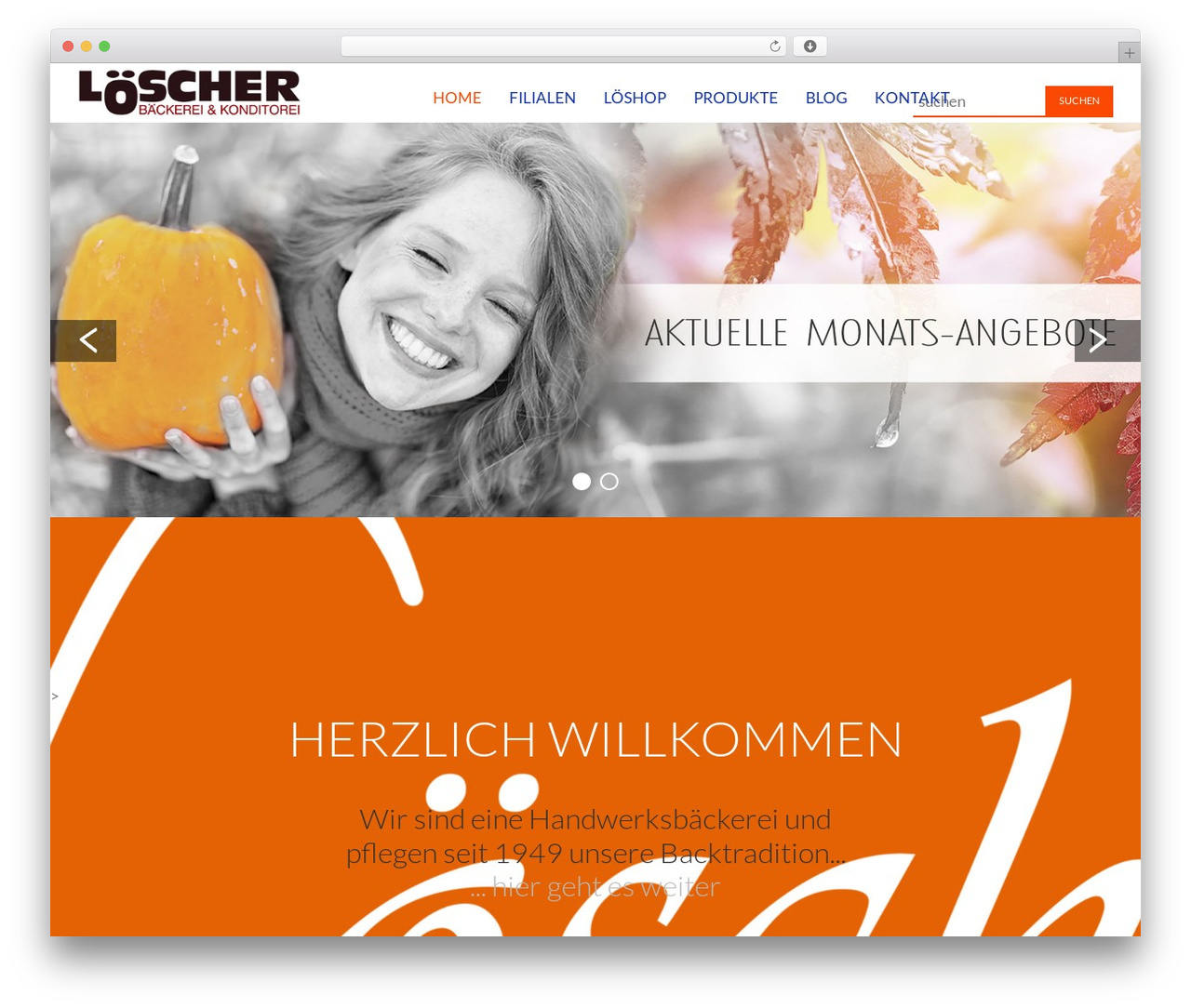 cherry theme WordPress - baeckerei-loescher.de