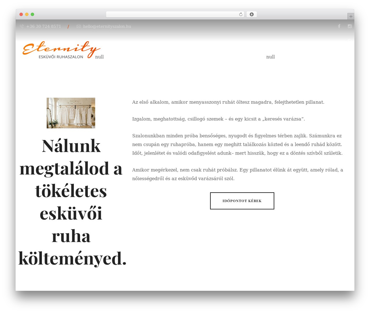 Dexter Child WordPress theme - eternityszalon.hu