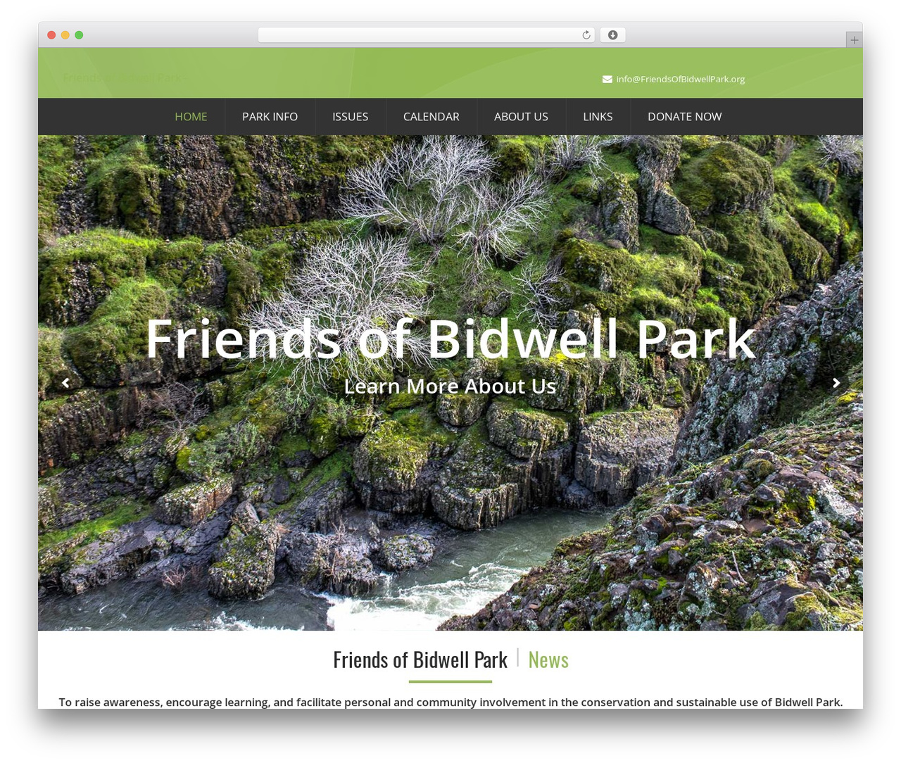 Ecorecycle WordPress theme - friendsofbidwellpark.org