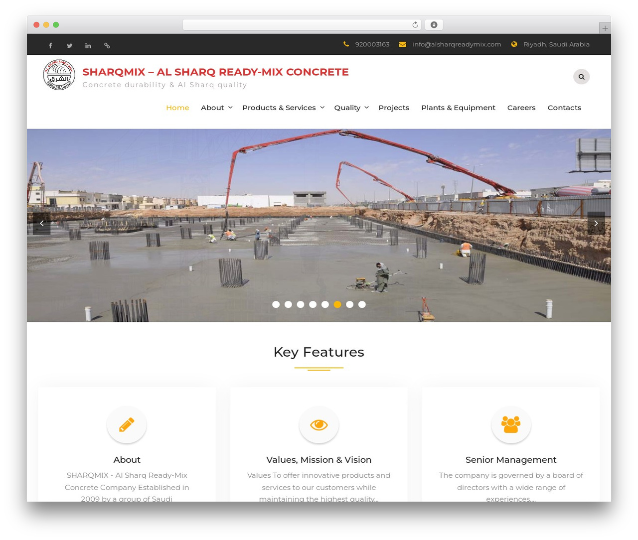 Construction Base Pro WordPress theme - alsharqreadymix.com