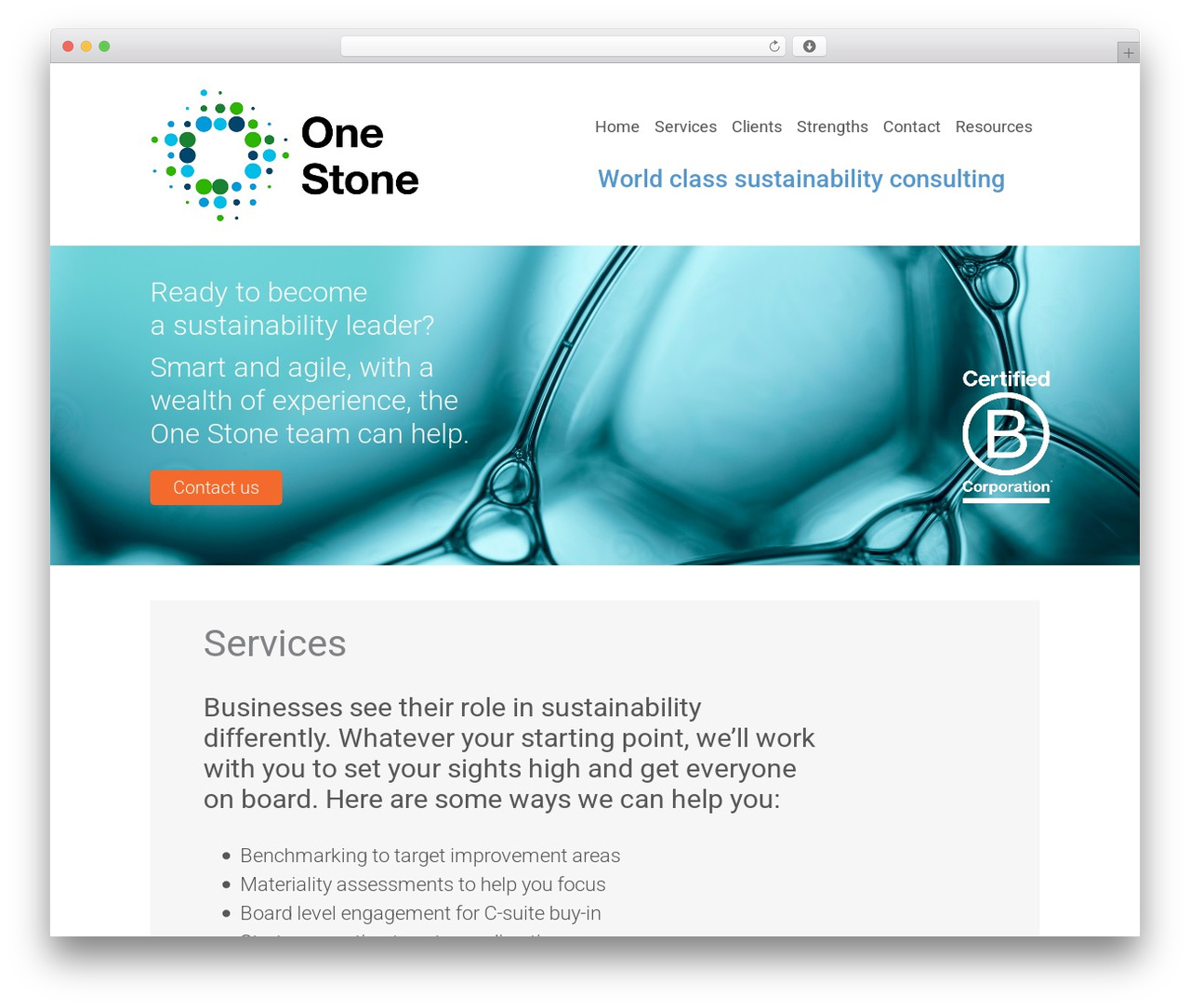 WordPress theme OneStone - onestoneadvisors.com