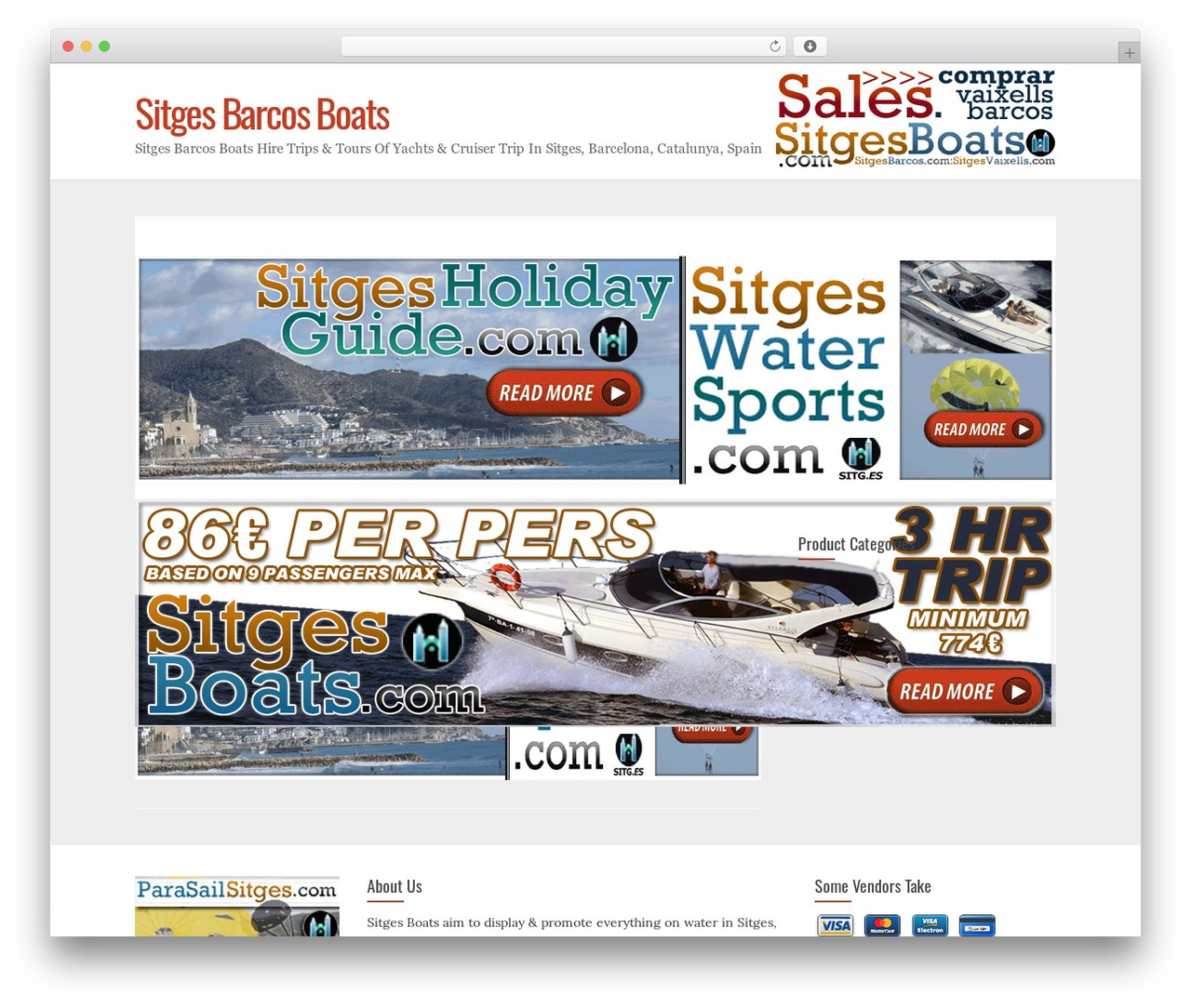 Cool Cart WordPress theme - sitgesbarcos.com