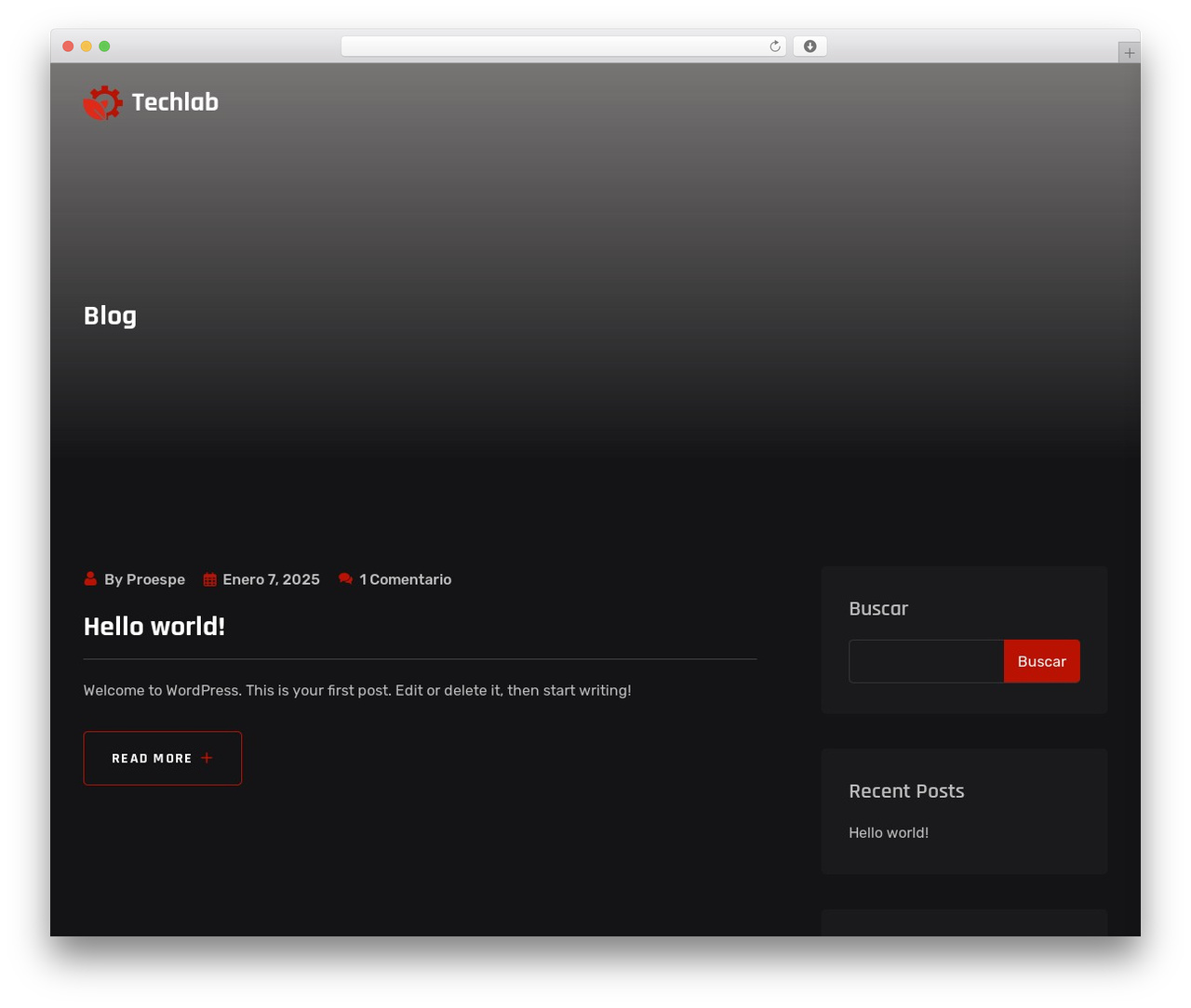 Techlab WordPress theme - proespesac.com