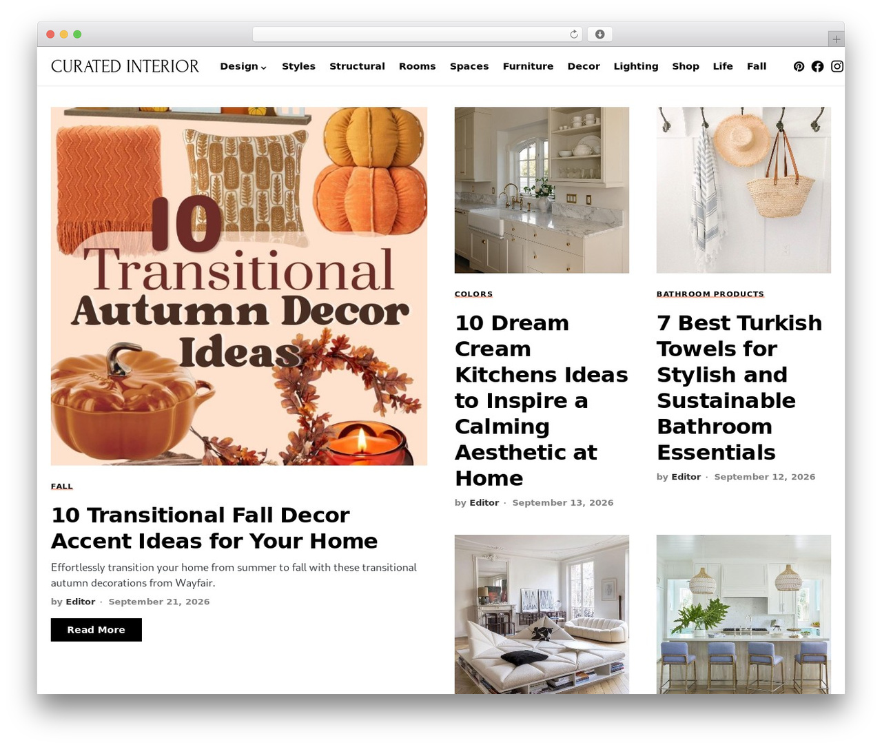WordPress theme Verta - curatedinterior.com