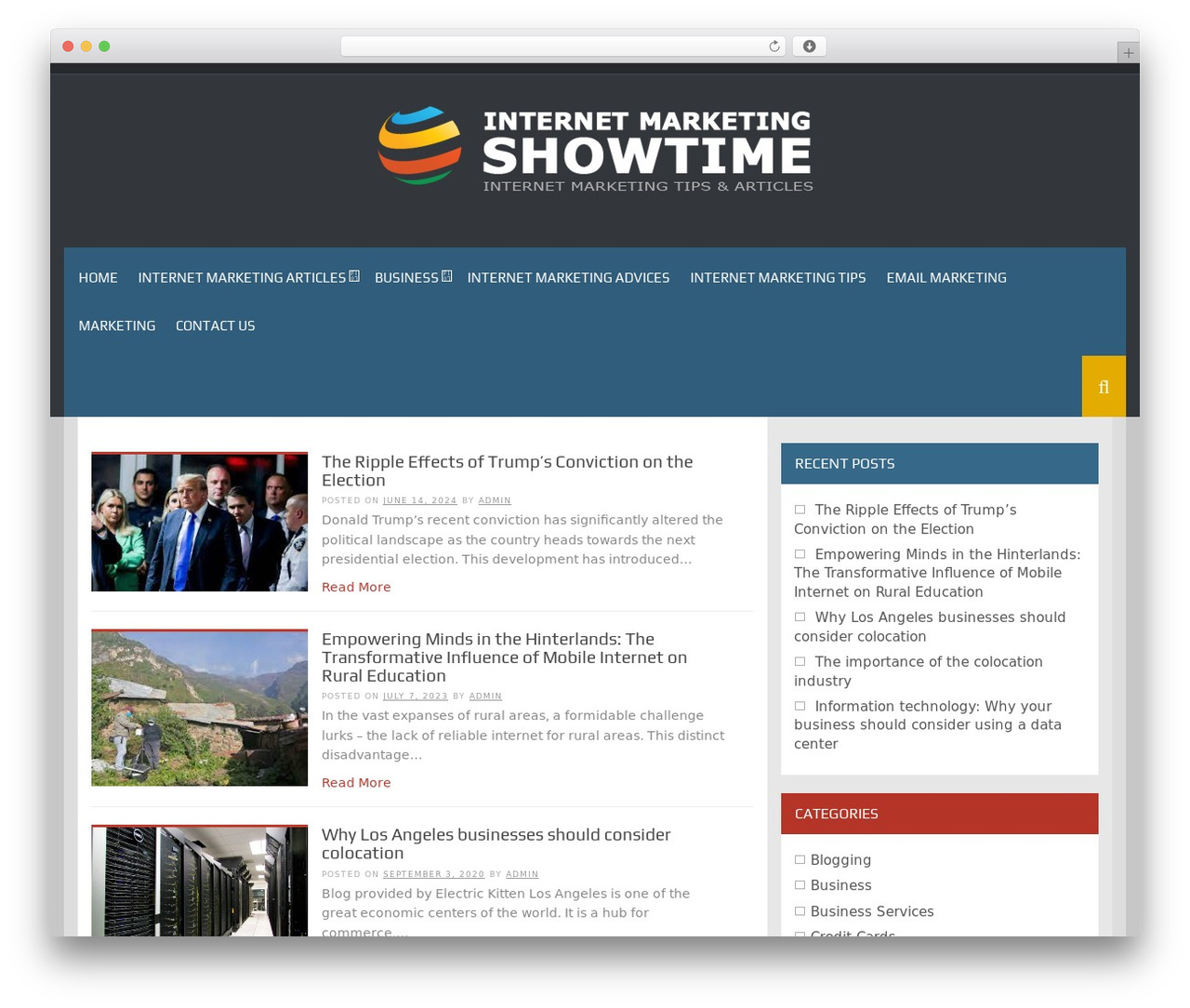 WordPress website theme Synapse - internetmarketingshowtime.com