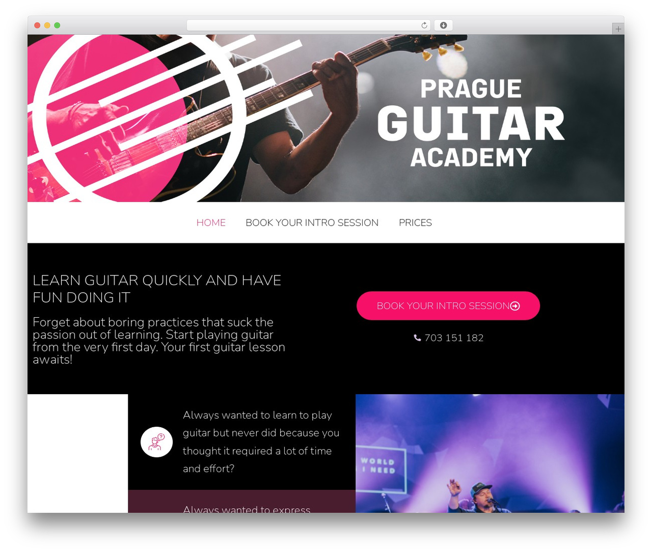 Page Builder Framework free WordPress theme - pragueguitaracademy.com