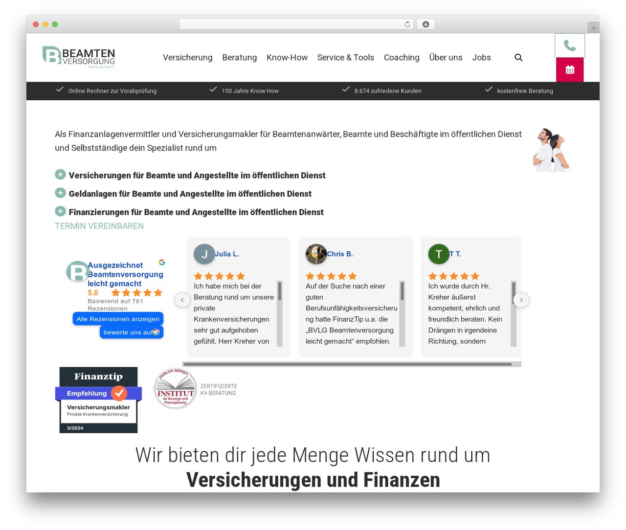 Page Builder Framework theme WordPress - www.diebeamtenversorgung.de