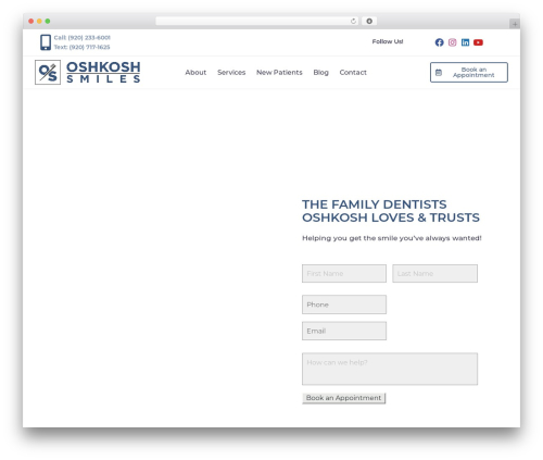 Theme WordPress JupiterX - oshkoshsmiles.com