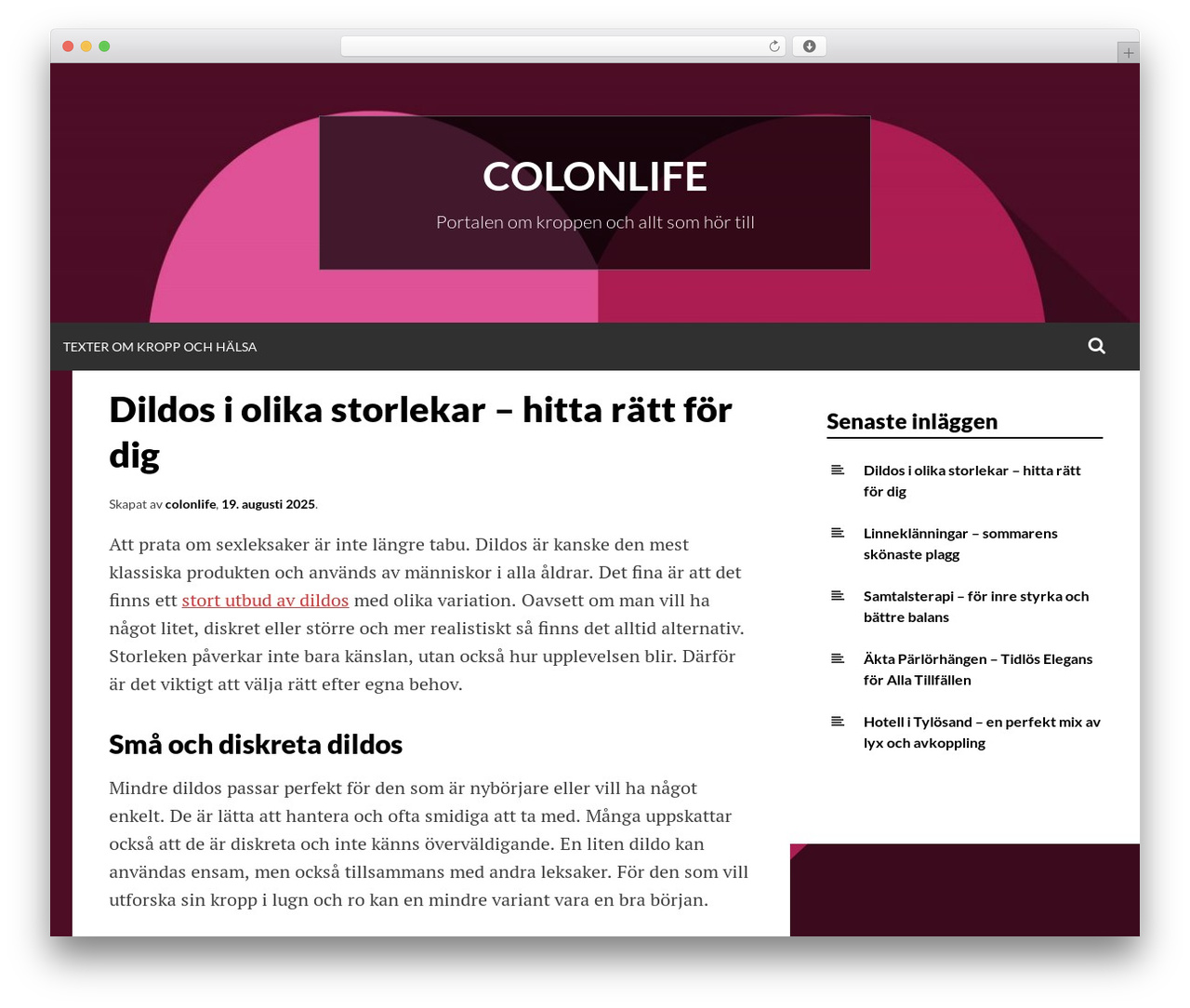 Theme WordPress Simone - colonlife.se