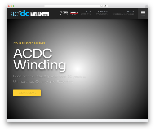 Divi WordPress theme design - acdcwinding.co.za