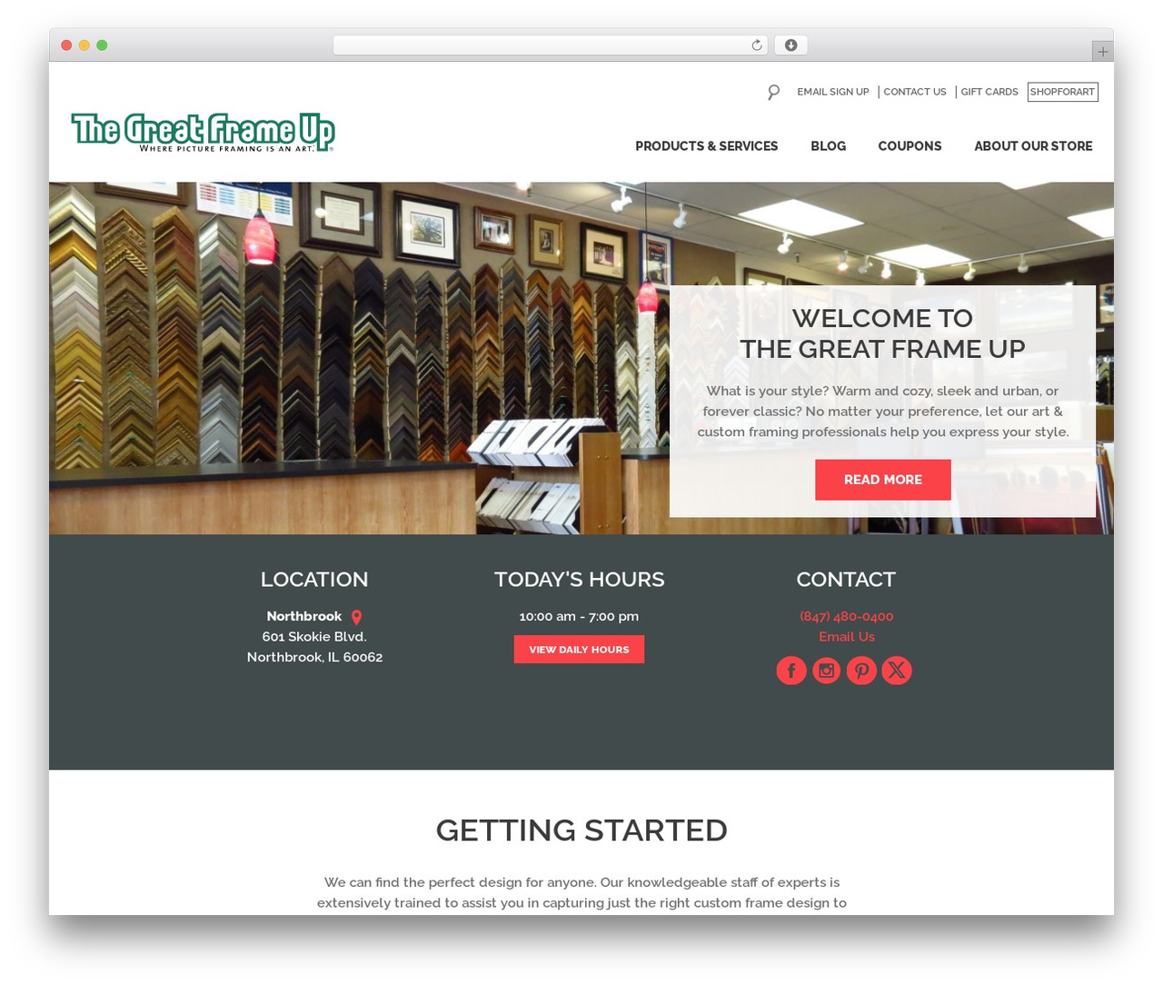 Franchisee theme WordPress - thegreatframeupchicago.com