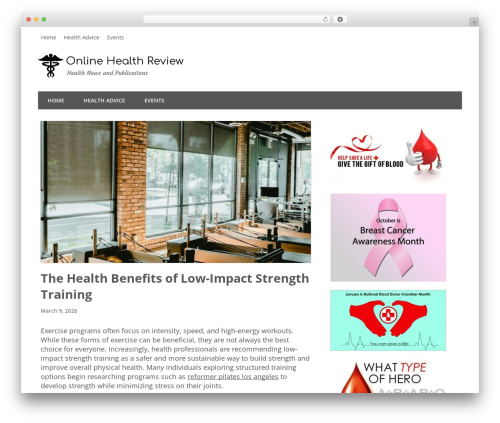 Minimize theme WordPress - onlinehealthreview.net