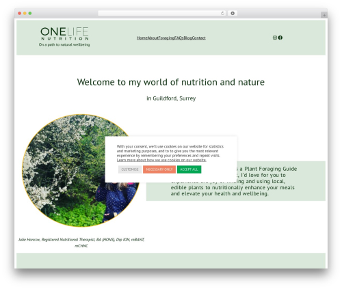 WordPress theme Ona - onelifenutrition.co.uk