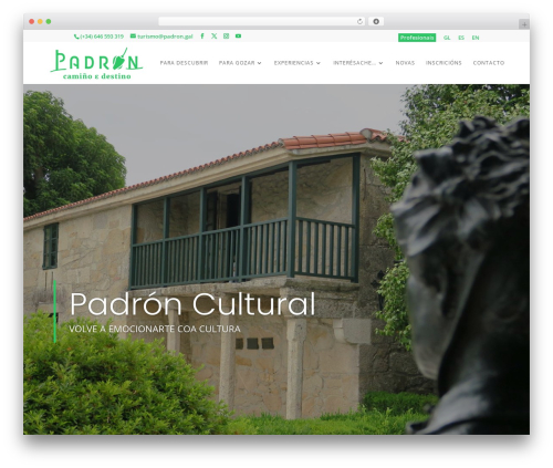 Divi WordPress theme - www.padronturismo.gal