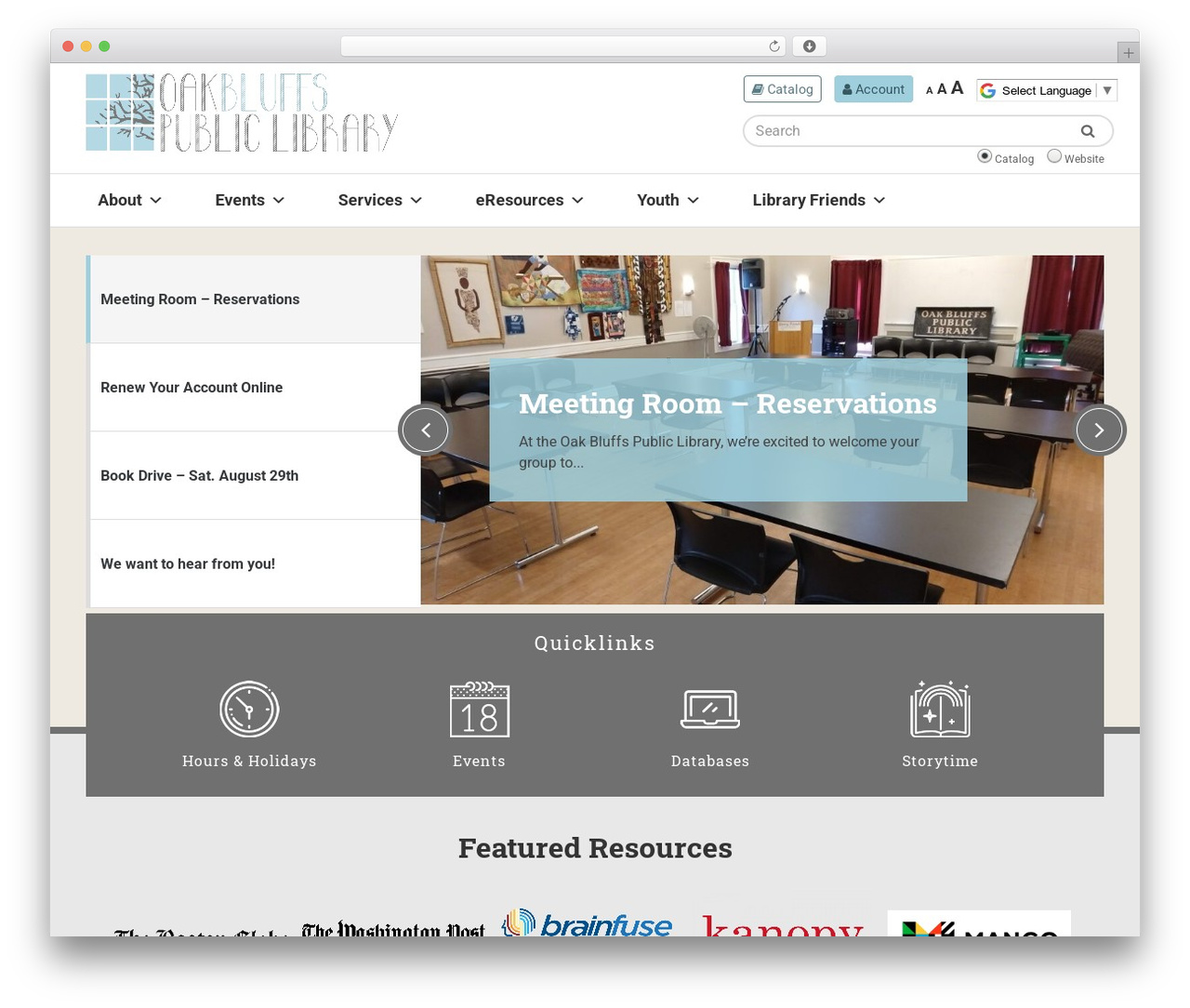 Theme WordPress Libby Basic Theme - oakbluffslibrary.org