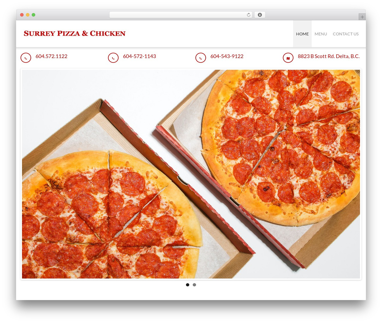 Cherry Framework WordPress pizza theme - surreypizzaandchicken.com