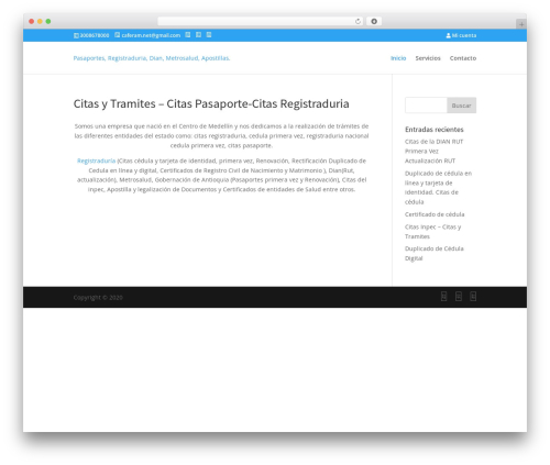 Divi premium WordPress theme - www.citasytramites.com