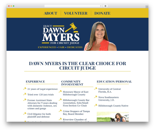 Divi WordPress theme - myers4judge.com