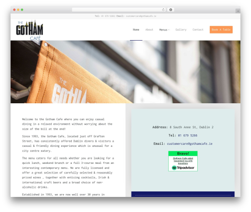 Enfold theme WordPress - gothamcafe.ie