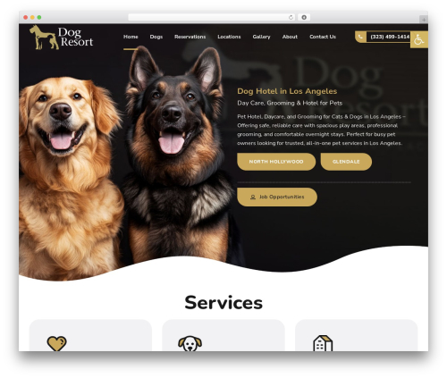 Pawsitive WordPress page theme - resort4dogs.com