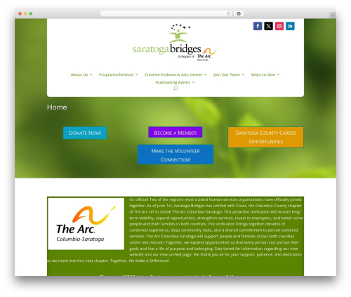 WordPress theme Divi - saratogabridges.org