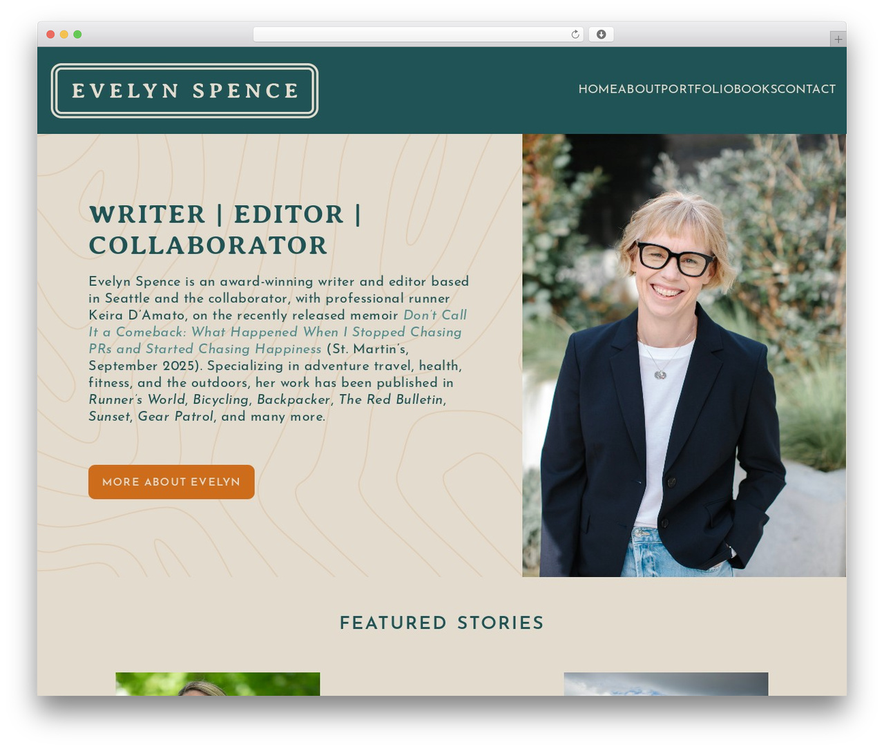 Zakra WordPress theme - evelynspence.com