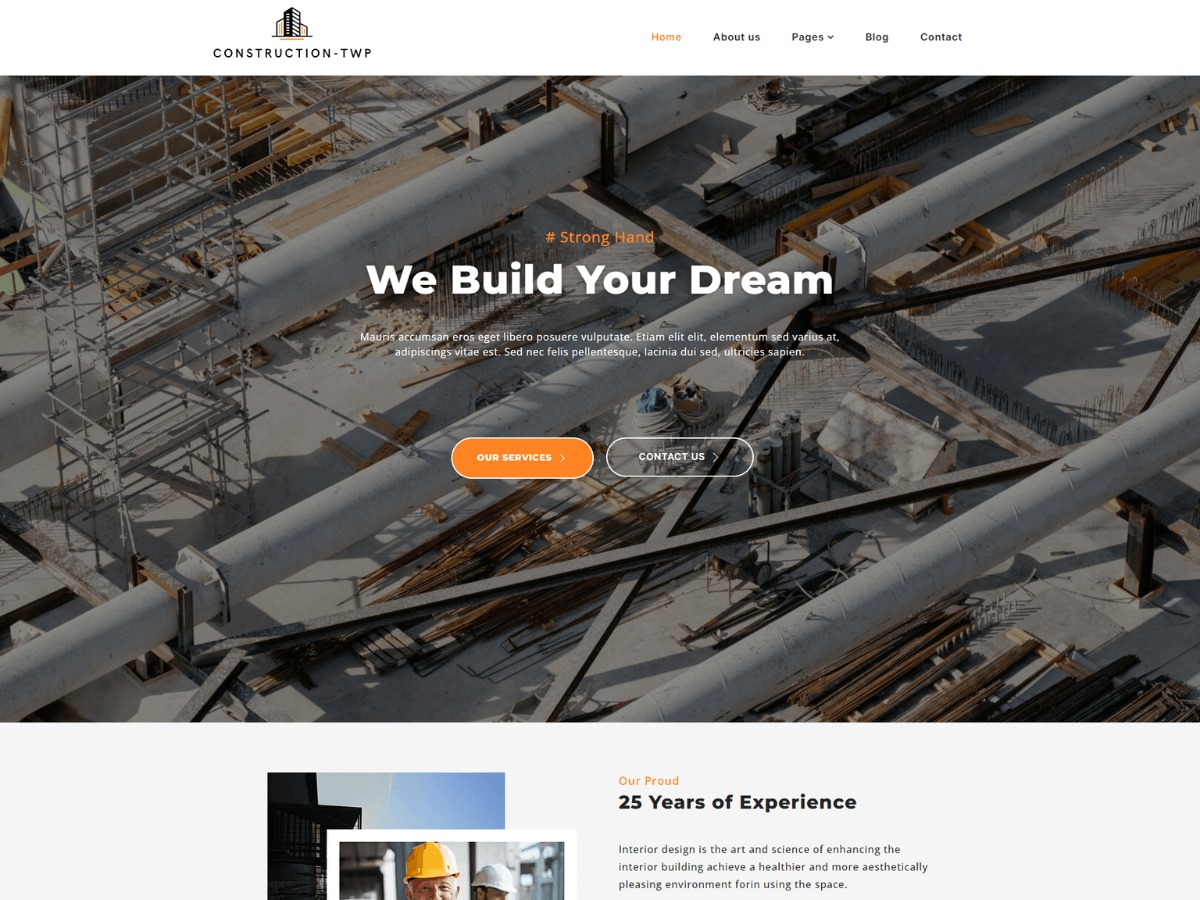 Construction Elementor WordPress ecommerce theme