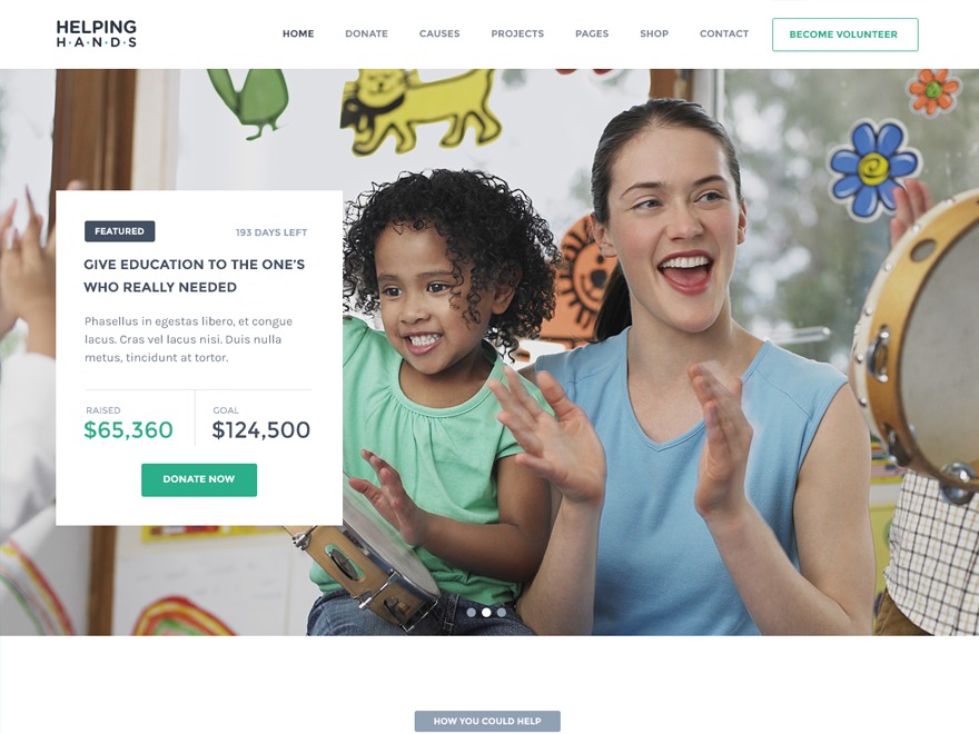 HelpingHands WordPress theme by Skat