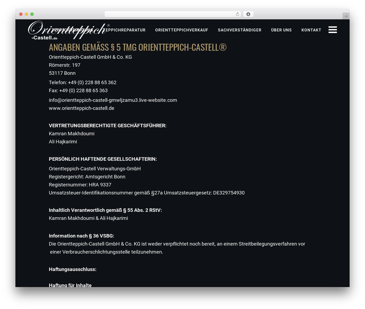 WordPress theme Bridge - orientteppich-castell.de/impressum WordPress theme Bridge - orientteppich-castell.de/impressum