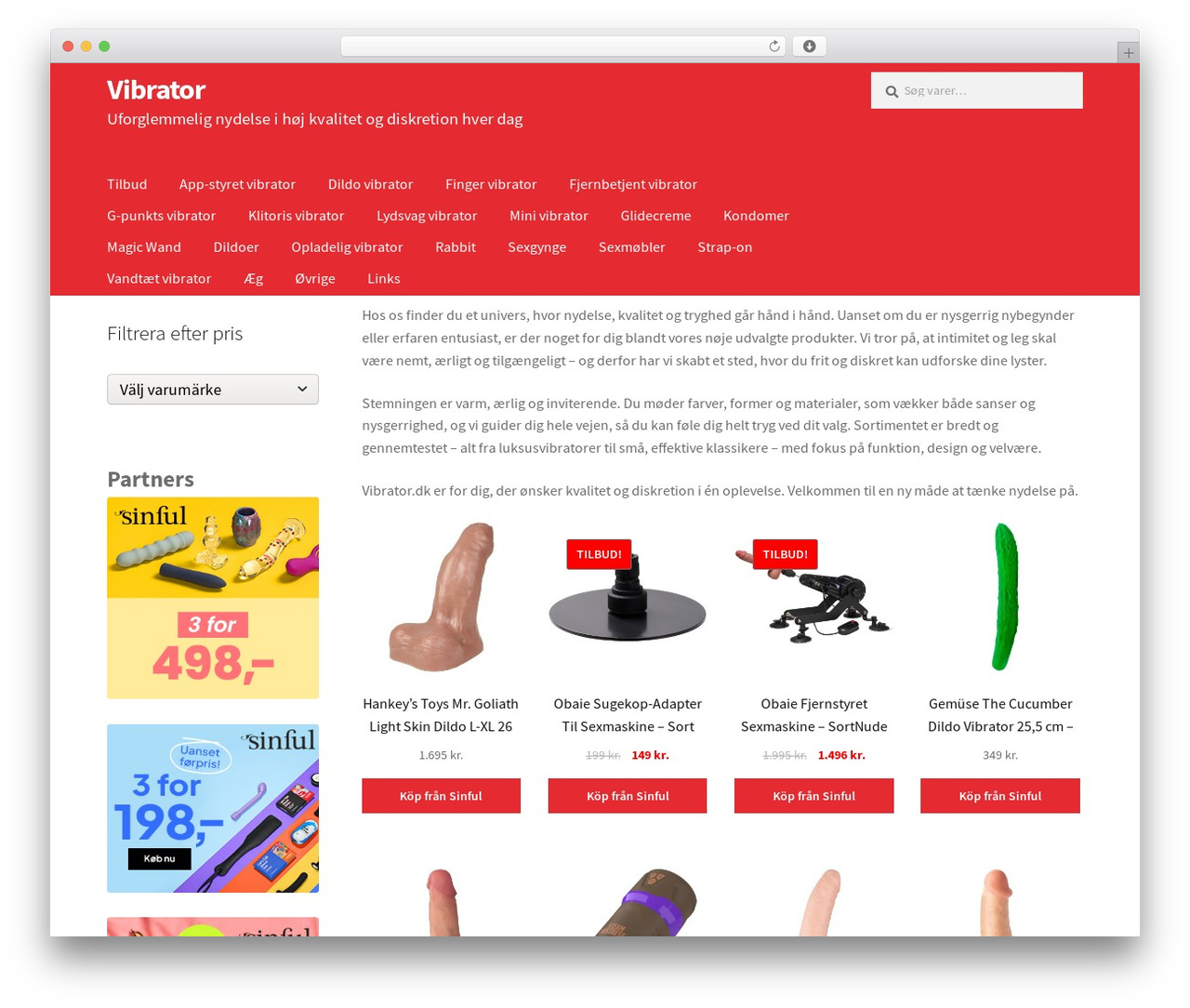 Storefront WordPress store theme - vibrator.dk