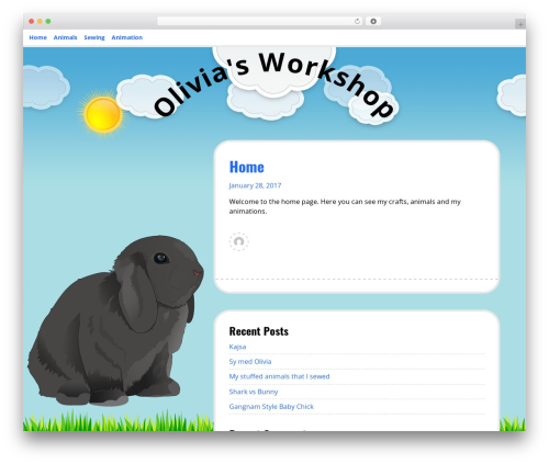 WordPress theme Bunny - oliviasworkshop.net