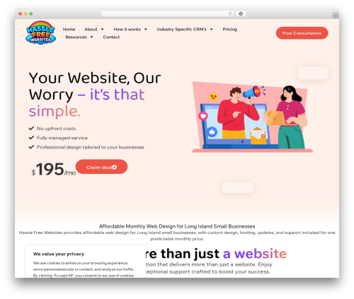 Hello Elementor WordPress website theme - hasslefreewebs.com
