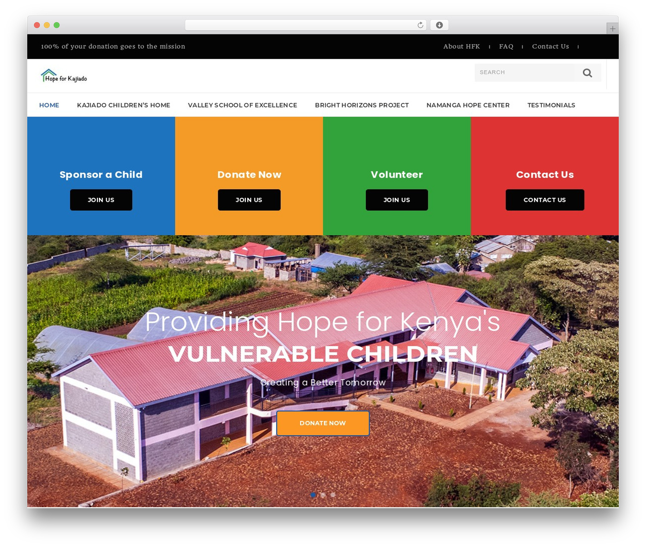 Denorious WordPress theme - hope4kajiado.org