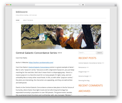 Tiny Framework WordPress theme - bibliovore.net